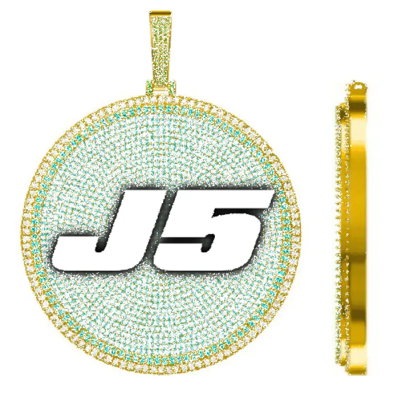 CUSTOM LETTER NECKLACE 3D BIG DISC made by The GUU Shop