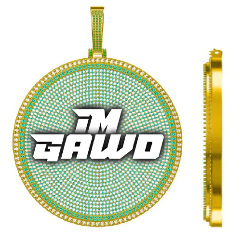 CUSTOM LETTER NECKLACE 3D BIG DISC made by The GUU Shop