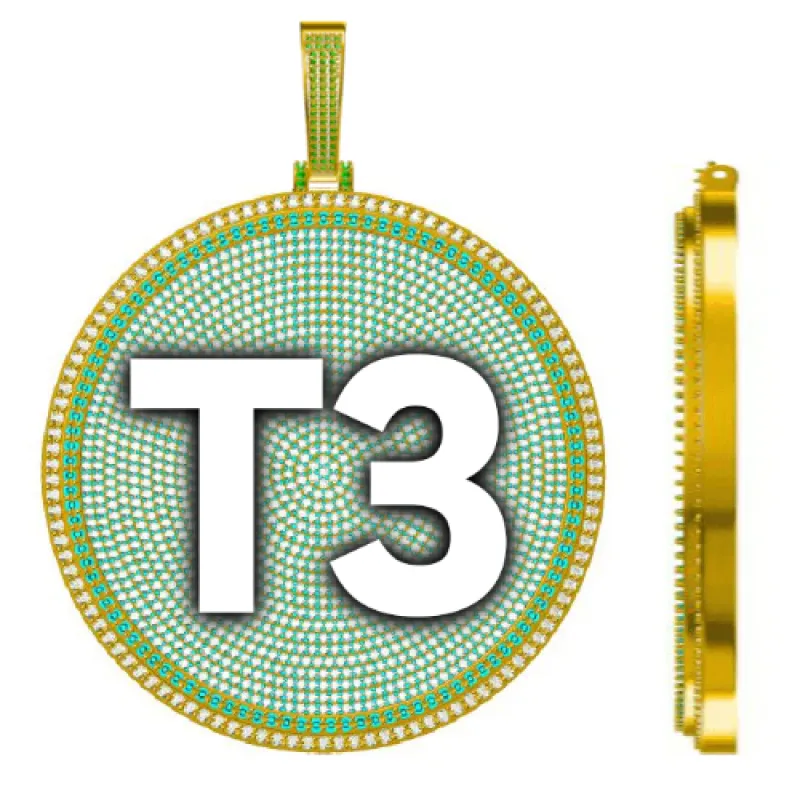 CUSTOM LETTER NECKLACE 3D BIG DISC made by The GUU Shop