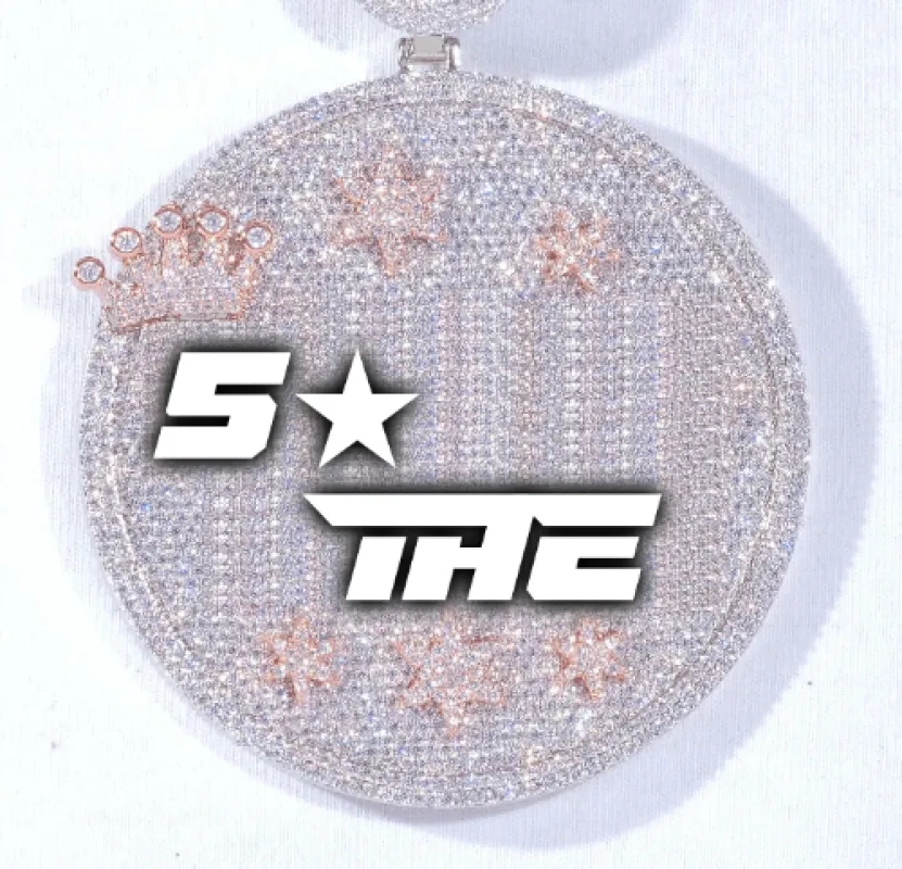 CUSTOM LETTER NECKLACE 3D BIG CROWN DISC made by The GUU Shop