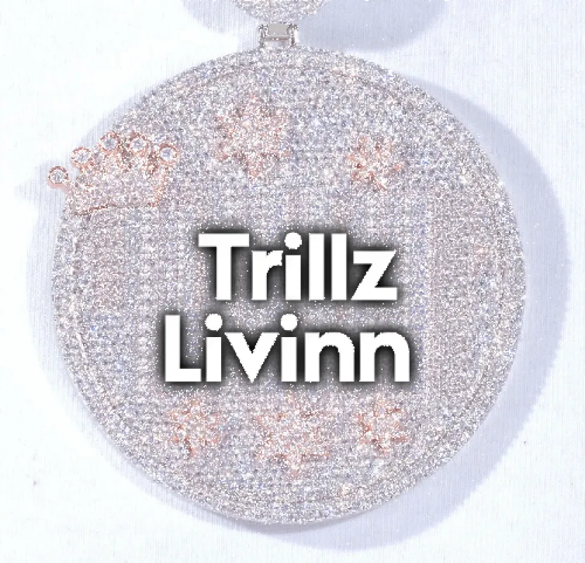 CUSTOM LETTER NECKLACE 3D BIG CROWN DISC made by The GUU Shop