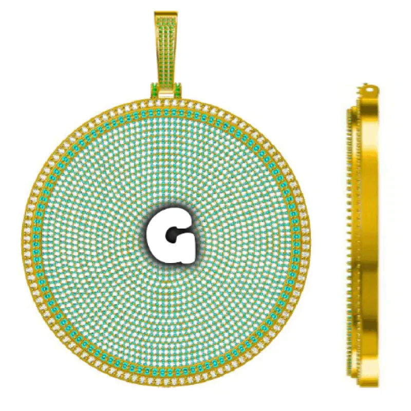 CUSTOM LETTER NECKLACE 3D BIG DISC made by The GUU Shop