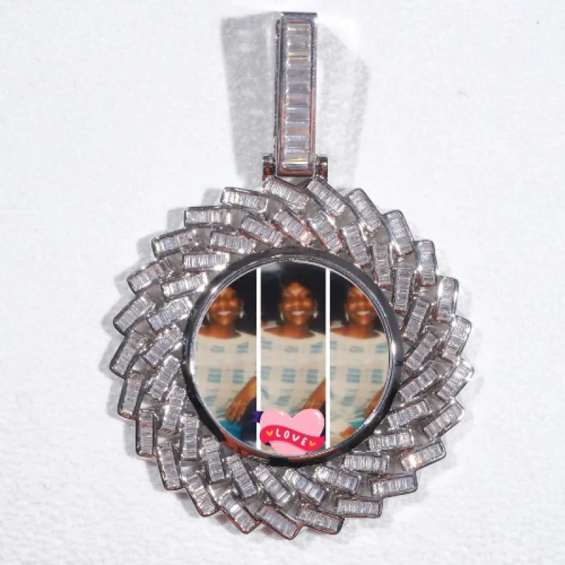 Large 3D Baguette Custom Picture Pendant made by The GUU Shop