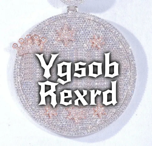 CUSTOM LETTER NECKLACE 3D BIG CROWN DISC sold by The GUU Shop