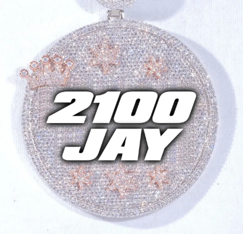 CUSTOM LETTER NECKLACE 3D BIG CROWN DISC made by The GUU Shop