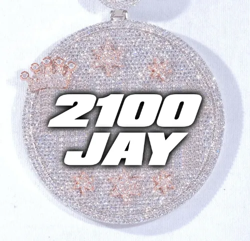 CUSTOM LETTER NECKLACE 3D BIG CROWN DISC sold by The GUU Shop