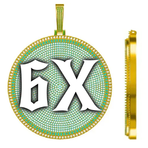 CUSTOM LETTER NECKLACE 3D BIG DISC sold by The GUU Shop