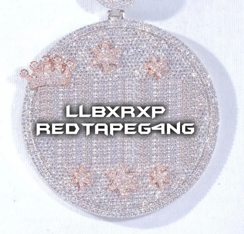 CUSTOM LETTER NECKLACE 3D BIG CROWN DISC sold by The GUU Shop