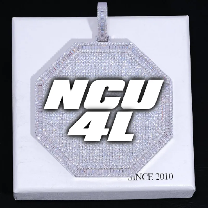 CUSTOM LETTER NECKLACE 3D BIG OCTAGON made by The GUU Shop