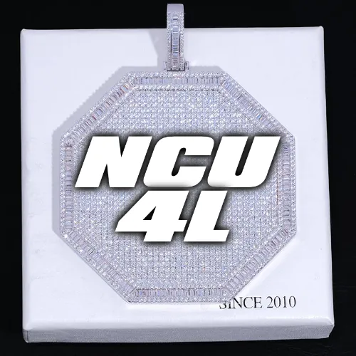 CUSTOM LETTER NECKLACE 3D BIG OCTAGON sold by The GUU Shop