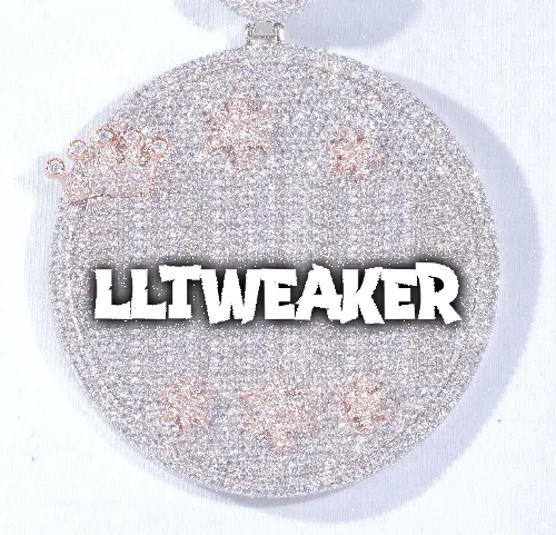 CUSTOM LETTER NECKLACE 3D BIG CROWN DISC sold by The GUU Shop