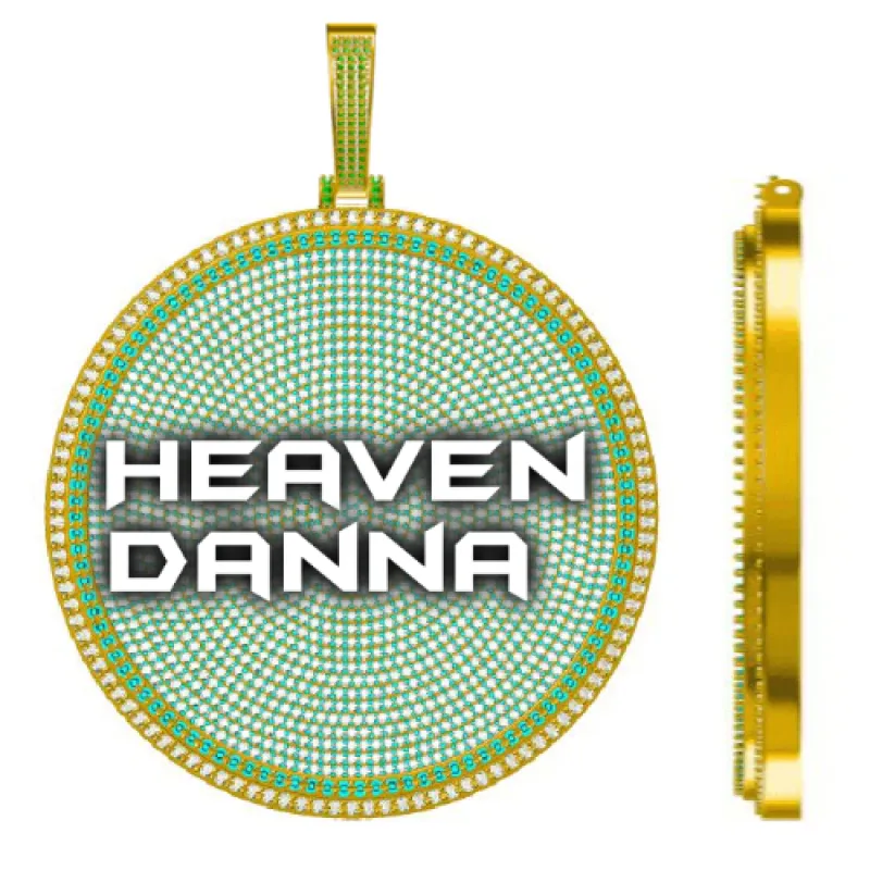 CUSTOM LETTER NECKLACE 3D BIG DISC made by The GUU Shop