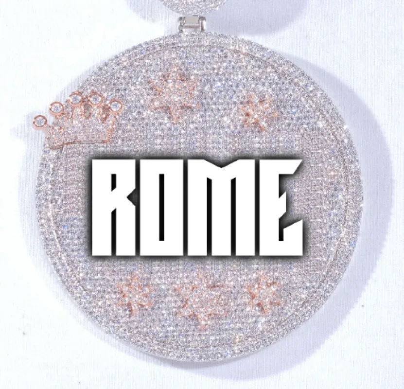 CUSTOM LETTER NECKLACE 3D BIG CROWN DISC made by The GUU Shop