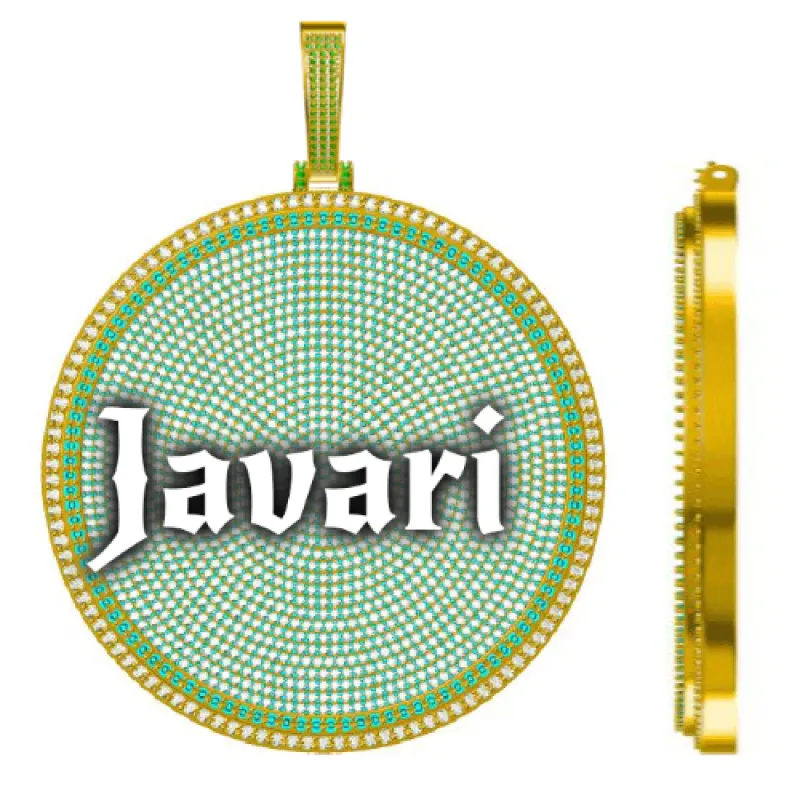 CUSTOM LETTER NECKLACE 3D BIG DISC made by The GUU Shop