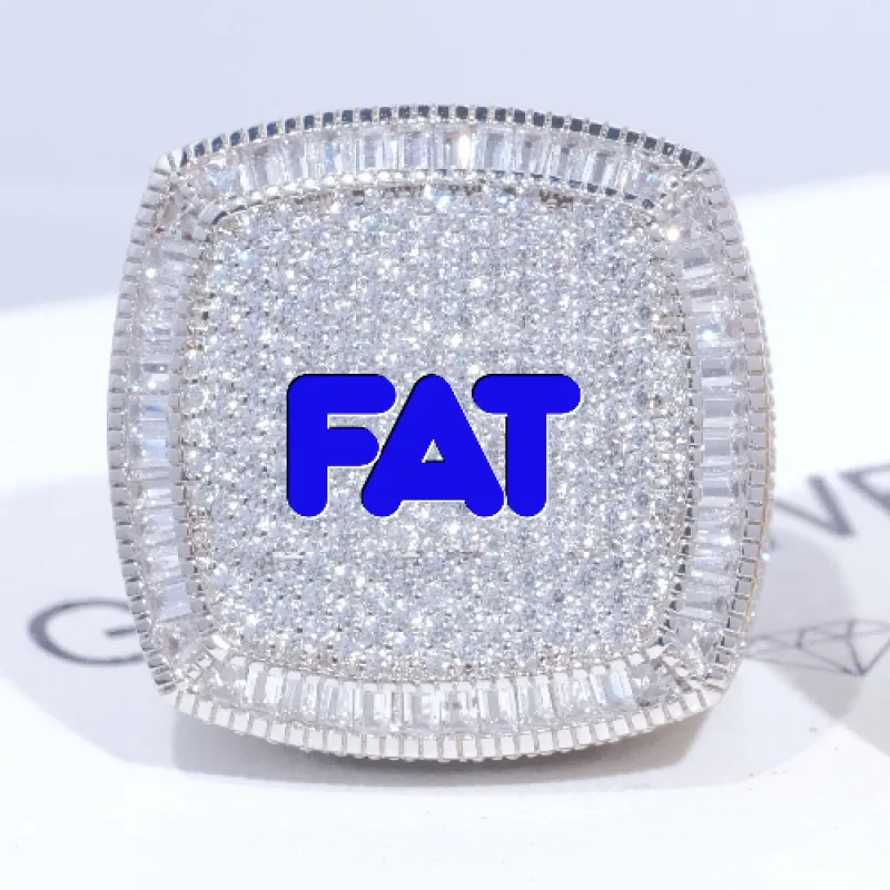 CUSTOM LETTER 3D ICED RING made by The GUU Shop