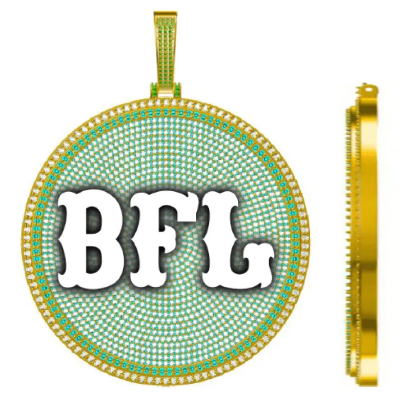 CUSTOM LETTER NECKLACE 3D BIG DISC made by The GUU Shop