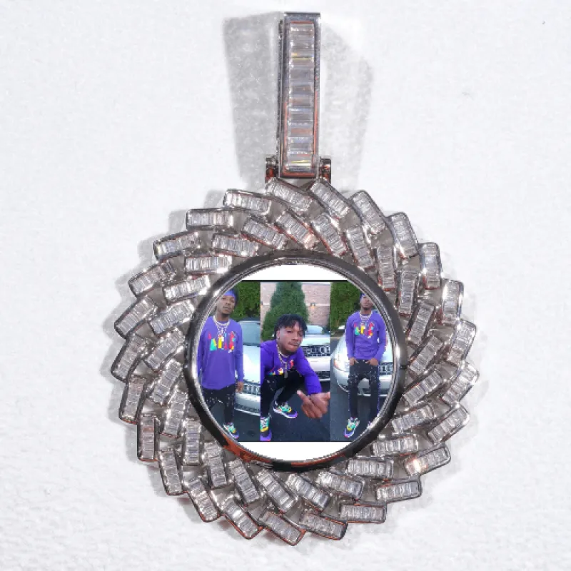 Large 3D Baguette Custom Picture Pendant made by The GUU Shop