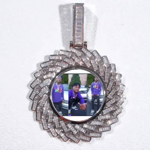 Large 3D Baguette Custom Picture Pendant sold by The GUU Shop