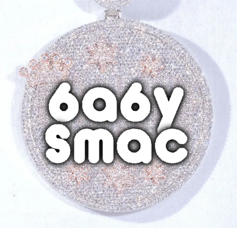 CUSTOM LETTER NECKLACE 3D BIG CROWN DISC made by The GUU Shop