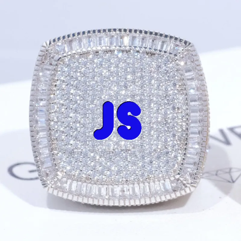 CUSTOM LETTER 3D ICED RING made by The GUU Shop