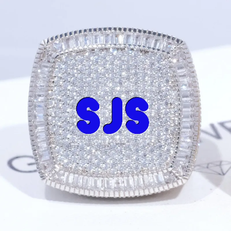 CUSTOM LETTER 3D ICED RING made by The GUU Shop