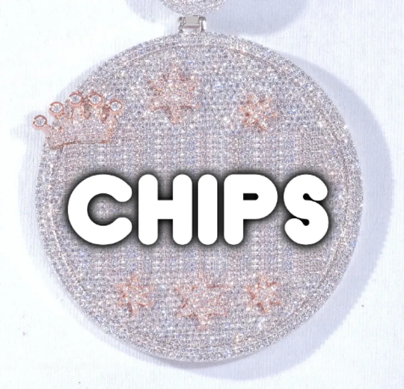 CUSTOM LETTER NECKLACE 3D BIG CROWN DISC made by The GUU Shop