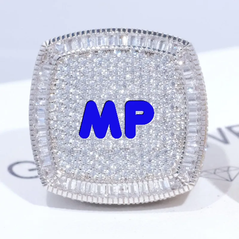 CUSTOM LETTER 3D ICED RING made by The GUU Shop