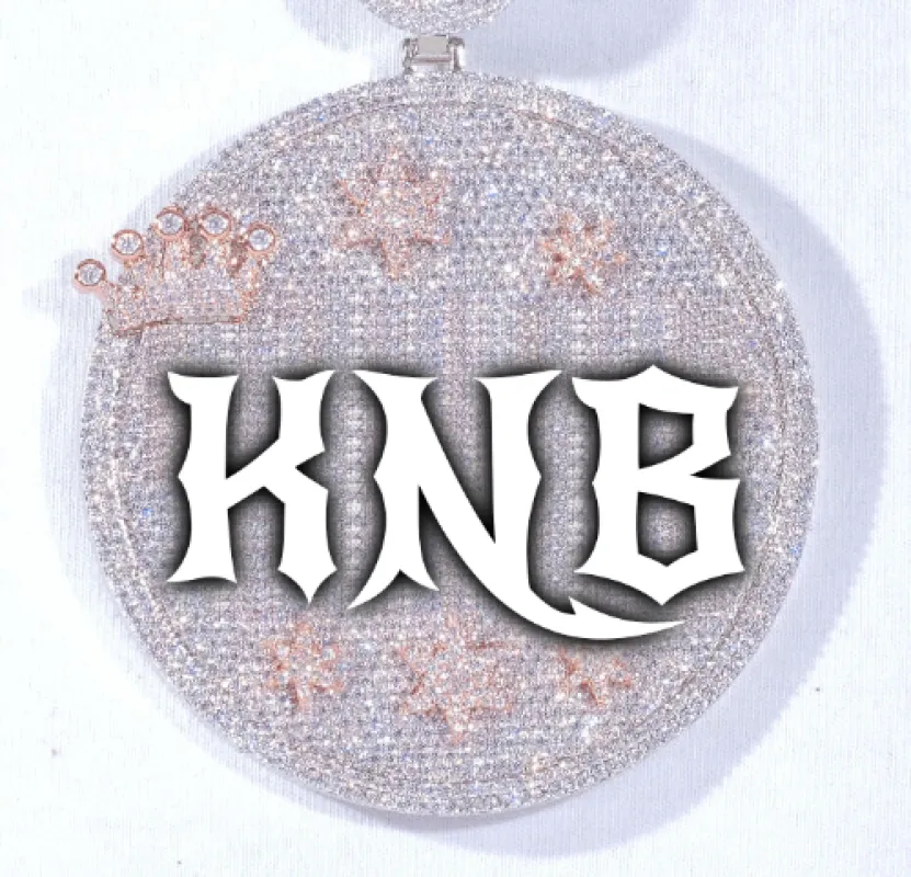 CUSTOM LETTER NECKLACE 3D BIG CROWN DISC made by The GUU Shop