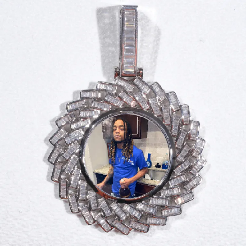 Large 3D Baguette Custom Picture Pendant made by The GUU Shop
