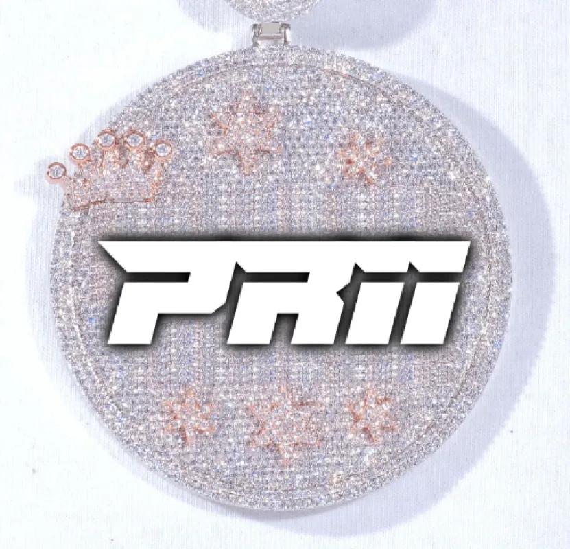 CUSTOM LETTER NECKLACE 3D BIG CROWN DISC made by The GUU Shop