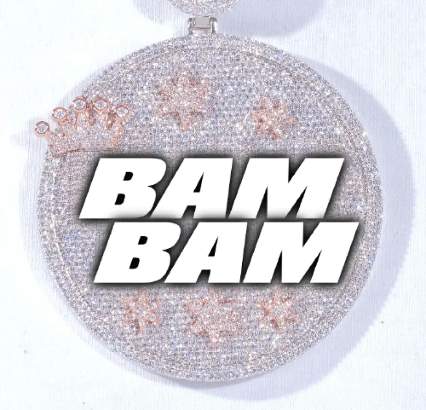 CUSTOM LETTER NECKLACE 3D BIG CROWN DISC made by The GUU Shop