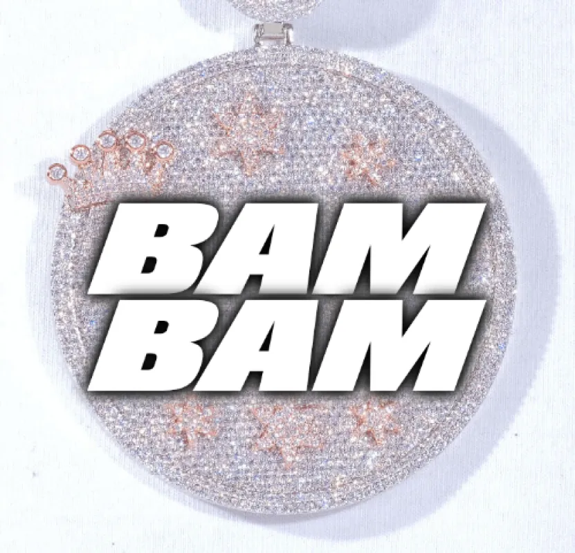 CUSTOM LETTER NECKLACE 3D BIG CROWN DISC made by The GUU Shop