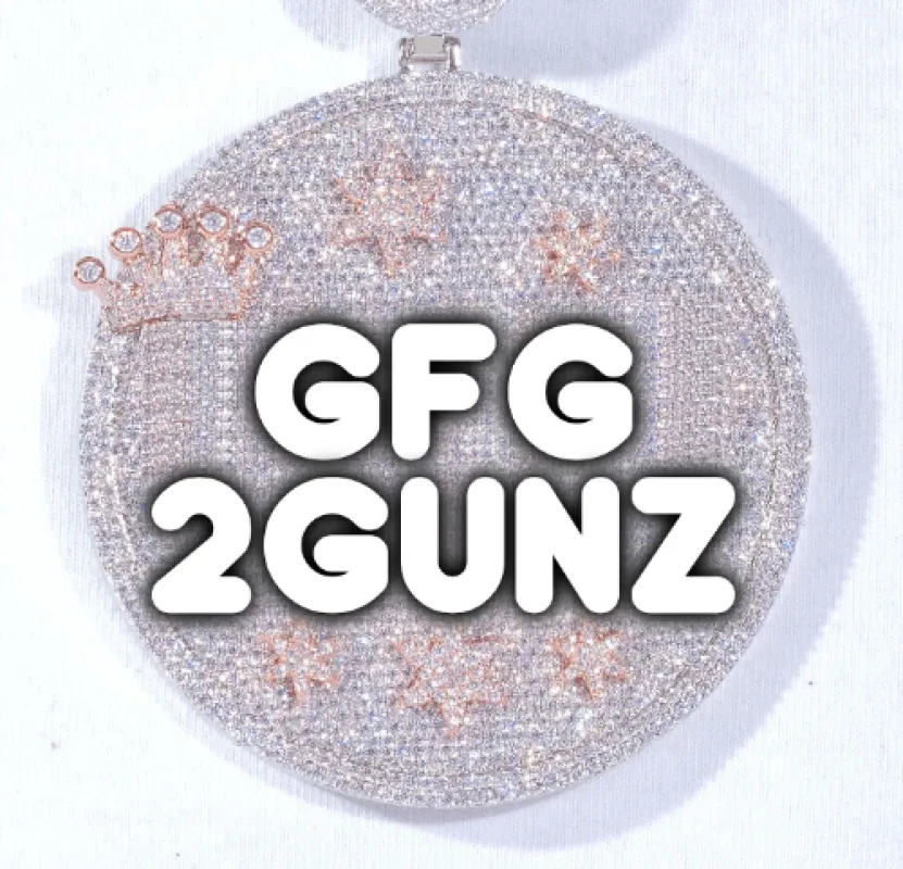 CUSTOM LETTER NECKLACE 3D BIG CROWN DISC made by The GUU Shop