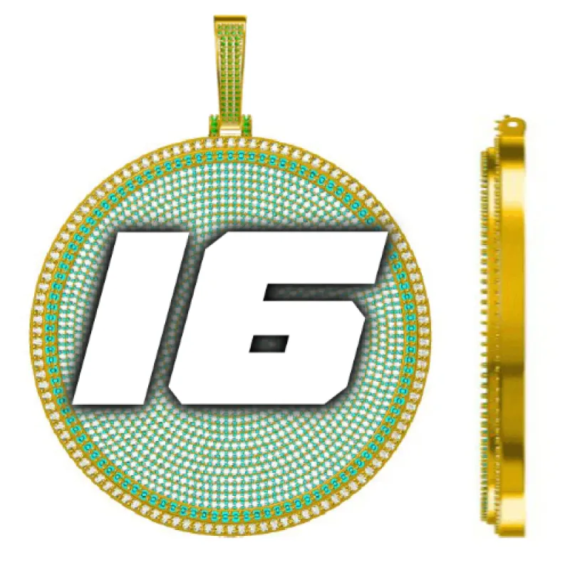 CUSTOM LETTER NECKLACE 3D BIG DISC made by The GUU Shop