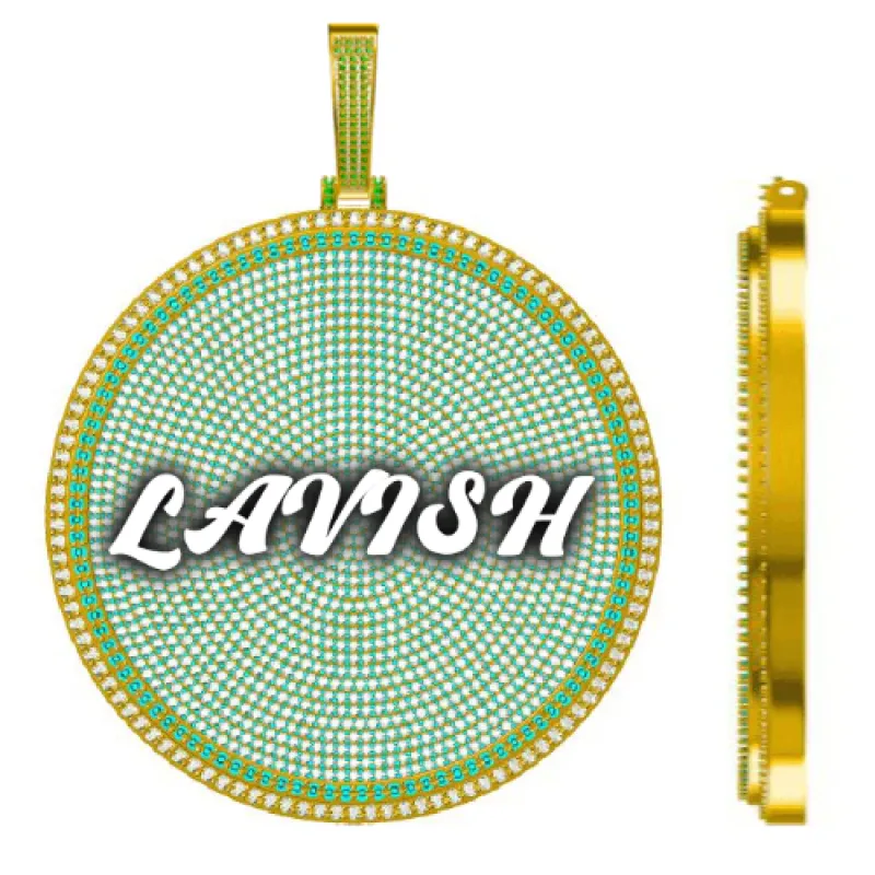 CUSTOM LETTER NECKLACE 3D BIG DISC made by The GUU Shop