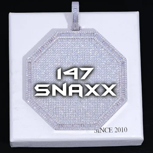 CUSTOM LETTER NECKLACE 3D BIG OCTAGON sold by The GUU Shop