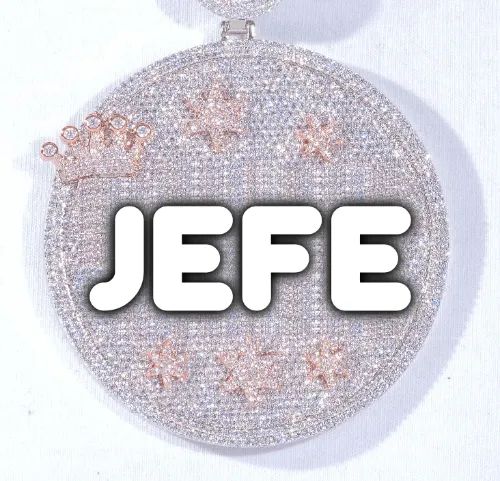 CUSTOM LETTER NECKLACE 3D BIG CROWN DISC sold by The GUU Shop