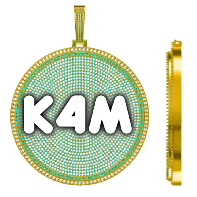 CUSTOM LETTER NECKLACE 3D BIG DISC made by The GUU Shop