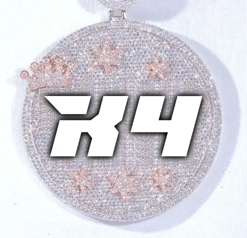 CUSTOM LETTER NECKLACE 3D BIG CROWN DISC sold by The GUU Shop