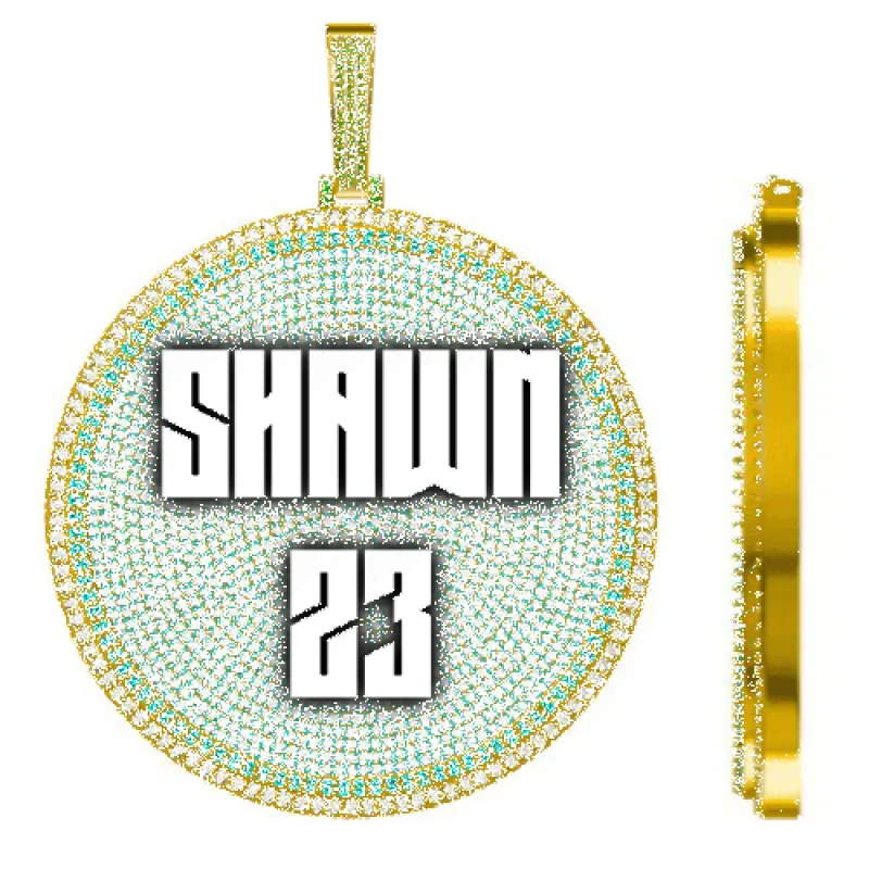 CUSTOM LETTER NECKLACE 3D BIG DISC made by The GUU Shop