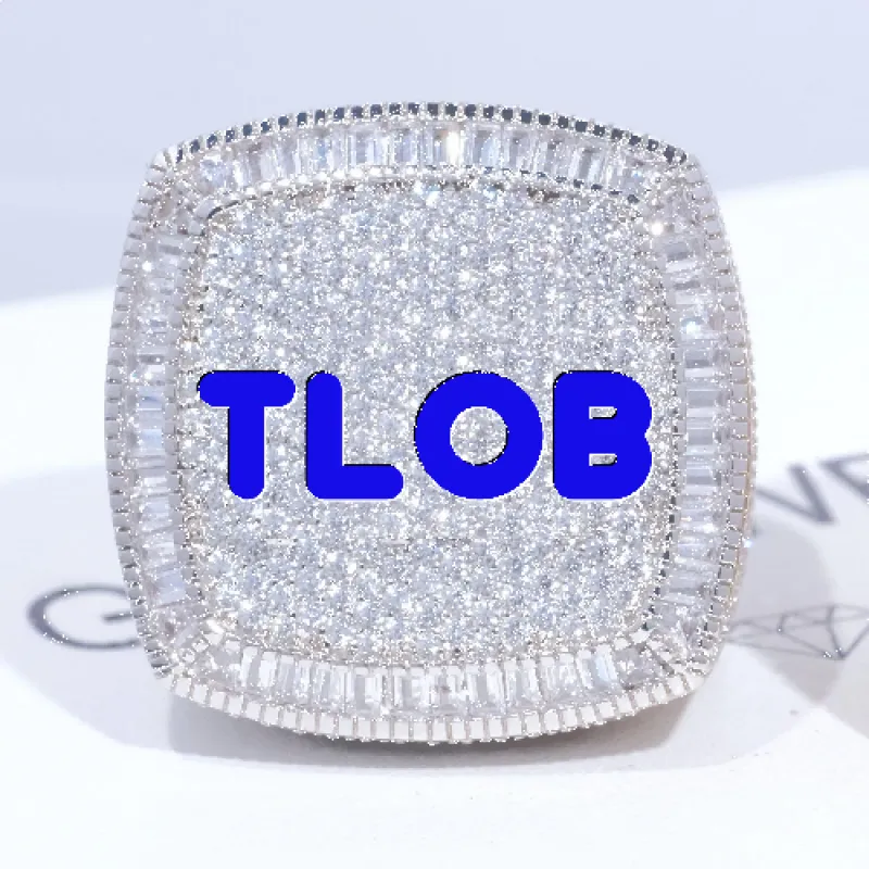 CUSTOM LETTER 3D ICED RING made by The GUU Shop