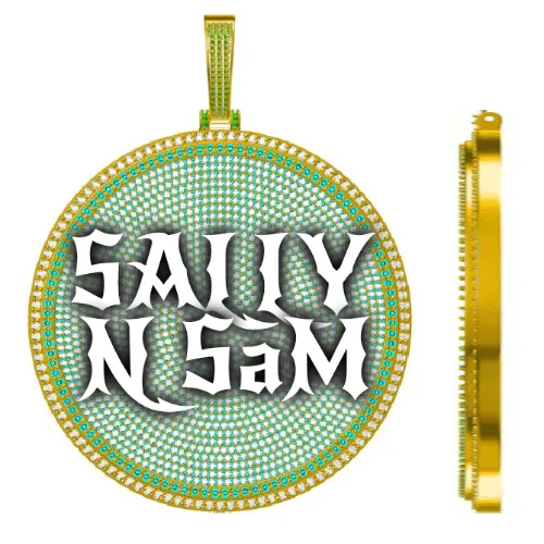 CUSTOM LETTER NECKLACE 3D BIG DISC sold by The GUU Shop