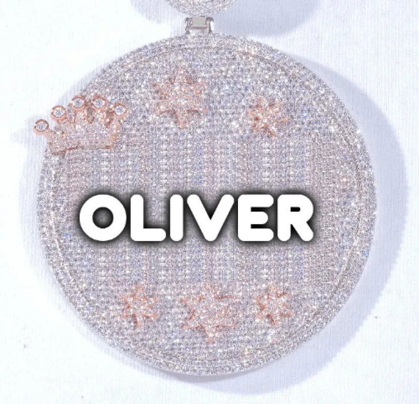 CUSTOM LETTER NECKLACE 3D BIG CROWN DISC made by The GUU Shop