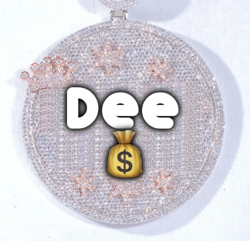 CUSTOM LETTER NECKLACE 3D BIG CROWN DISC made by The GUU Shop