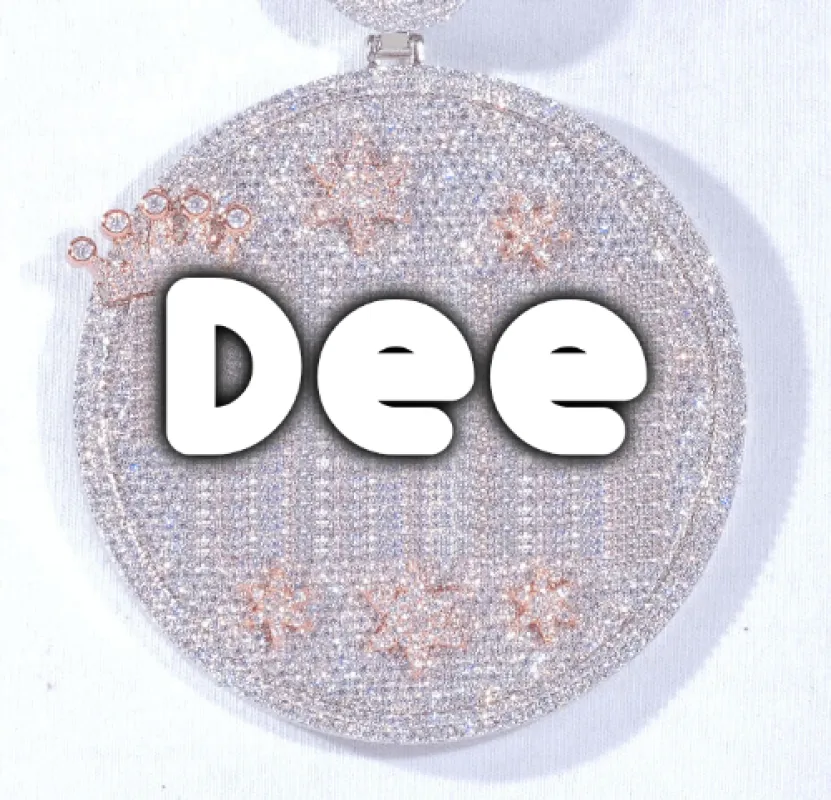 CUSTOM LETTER NECKLACE 3D BIG CROWN DISC made by The GUU Shop