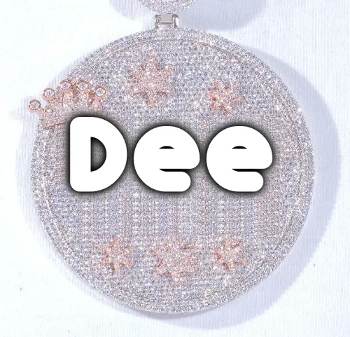 CUSTOM LETTER NECKLACE 3D BIG CROWN DISC sold by The GUU Shop