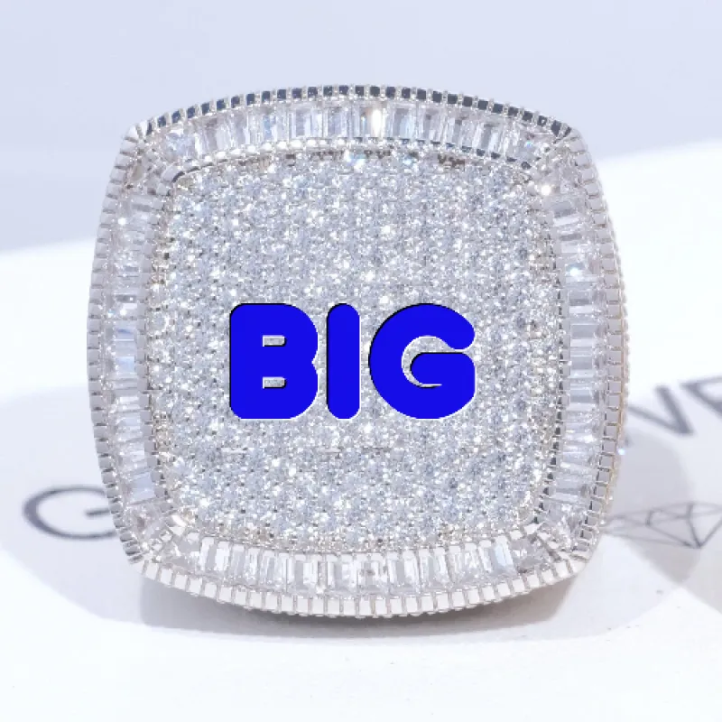 CUSTOM LETTER 3D ICED RING made by The GUU Shop