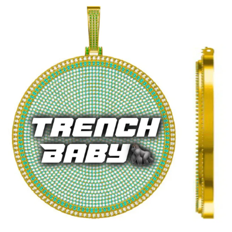 CUSTOM LETTER NECKLACE 3D BIG DISC made by The GUU Shop