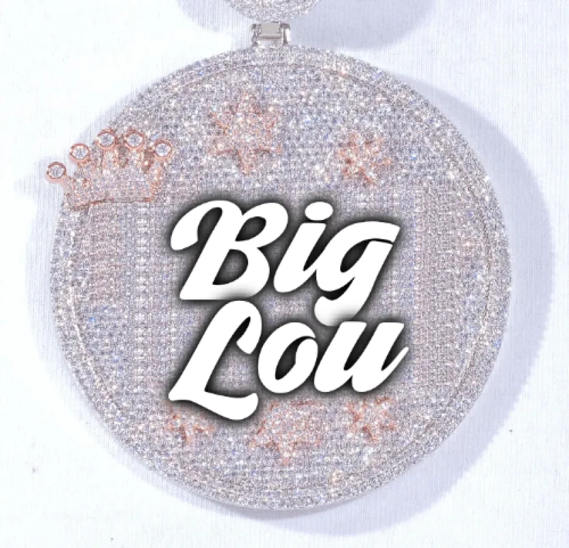 CUSTOM LETTER NECKLACE 3D BIG CROWN DISC made by The GUU Shop