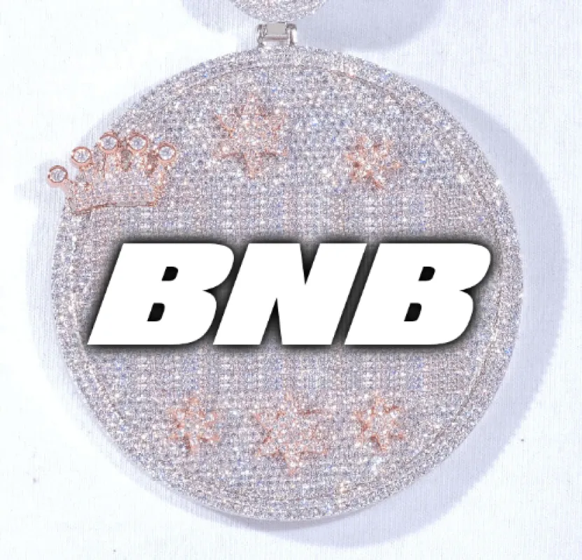 CUSTOM LETTER NECKLACE 3D BIG CROWN DISC made by The GUU Shop